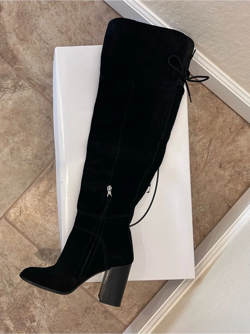 🖤HP🖤Novela Black Over-the-Knee Suede Block Heel Boot - Size 7